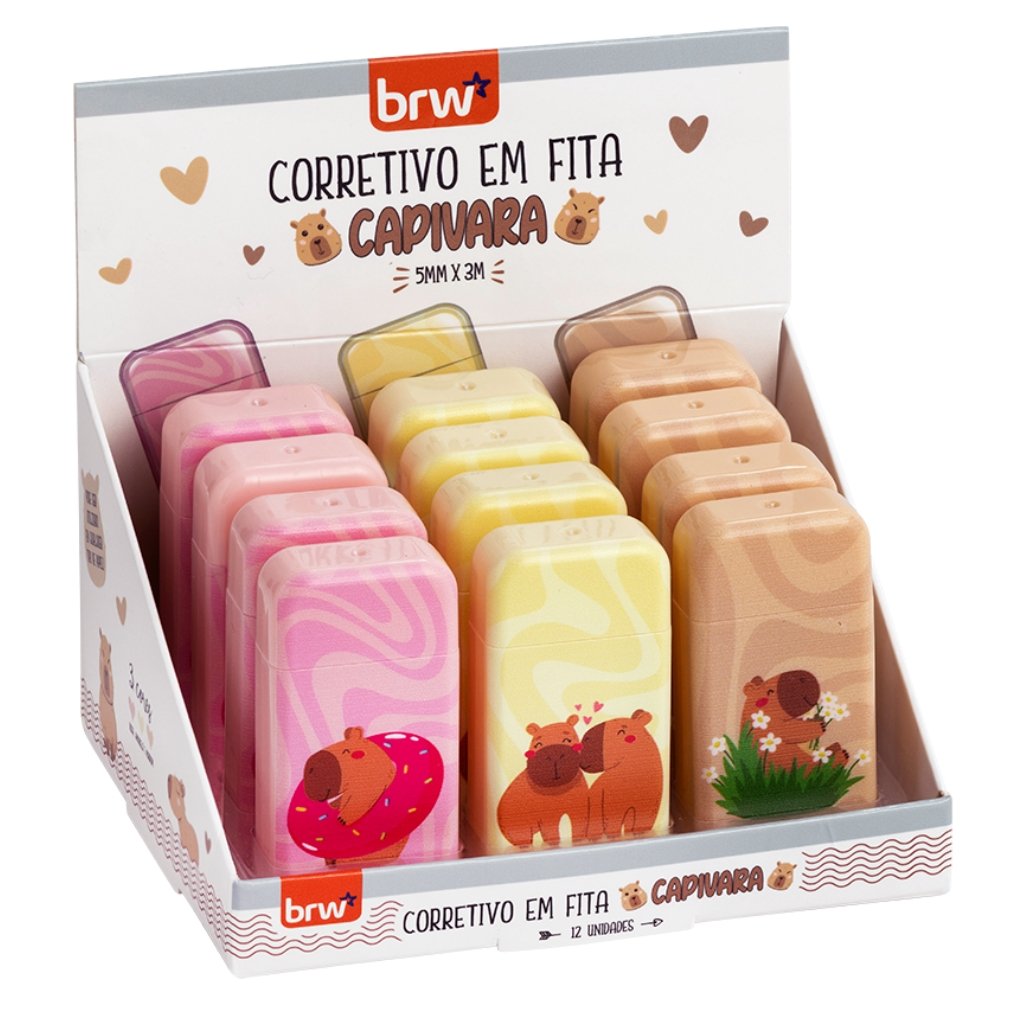 Corretivo em Fita Capivara 5mm X 3m - BRW - 4 UND