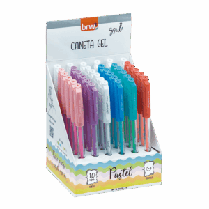 Caneta Esferográfica Gel Pastel 1.0mm - BRW - DISPLAY 36 UND