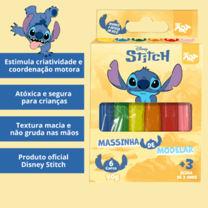 Massinha de Modelar Stitch 6 Cores - DAC ART - BLISTER