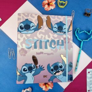 Fichário Universitário Disney Stitch com elástico DAC