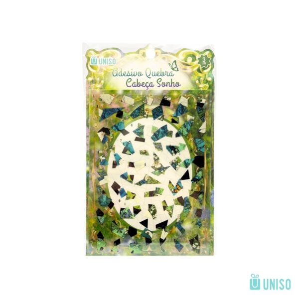 Adesivo Quebra-Cabeça Sonho Vitral 3 Peças 10,5x14,5cm - UNISO - UND