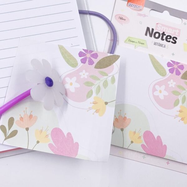 Bloco Smart Notes 76x76mm Botânica BRW - KIT 4 UND