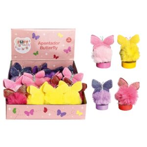 Apontador Butterfly Pelúcia - FOFY - DISPLAY 16 UND