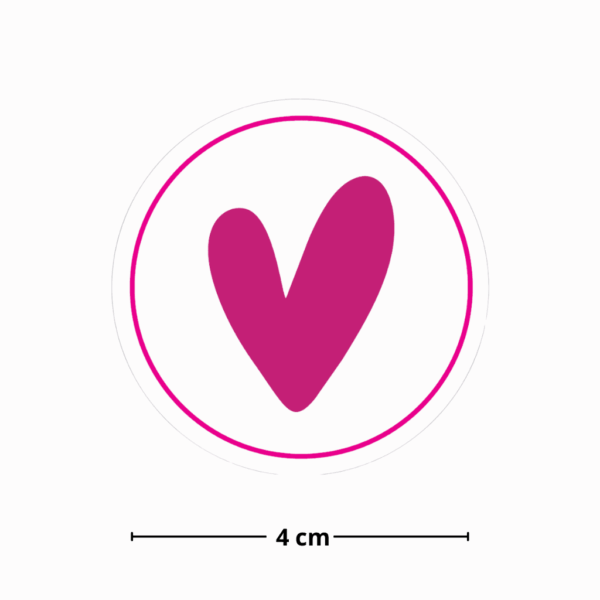 Adesivo Lacre Coração Fofo ROSA  - PACOTE 100 UND