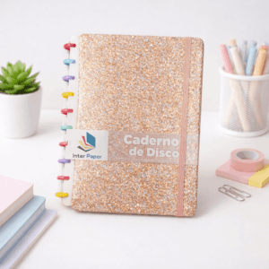 Caderno de Disco Glitter B5 80 Fls/10 Discos Colorido 25,5x18,5cm - IMPORTADO - UND