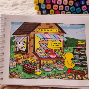 Livro de Colorir BOBBIE GOODS Capa Dura - AZUL - UND