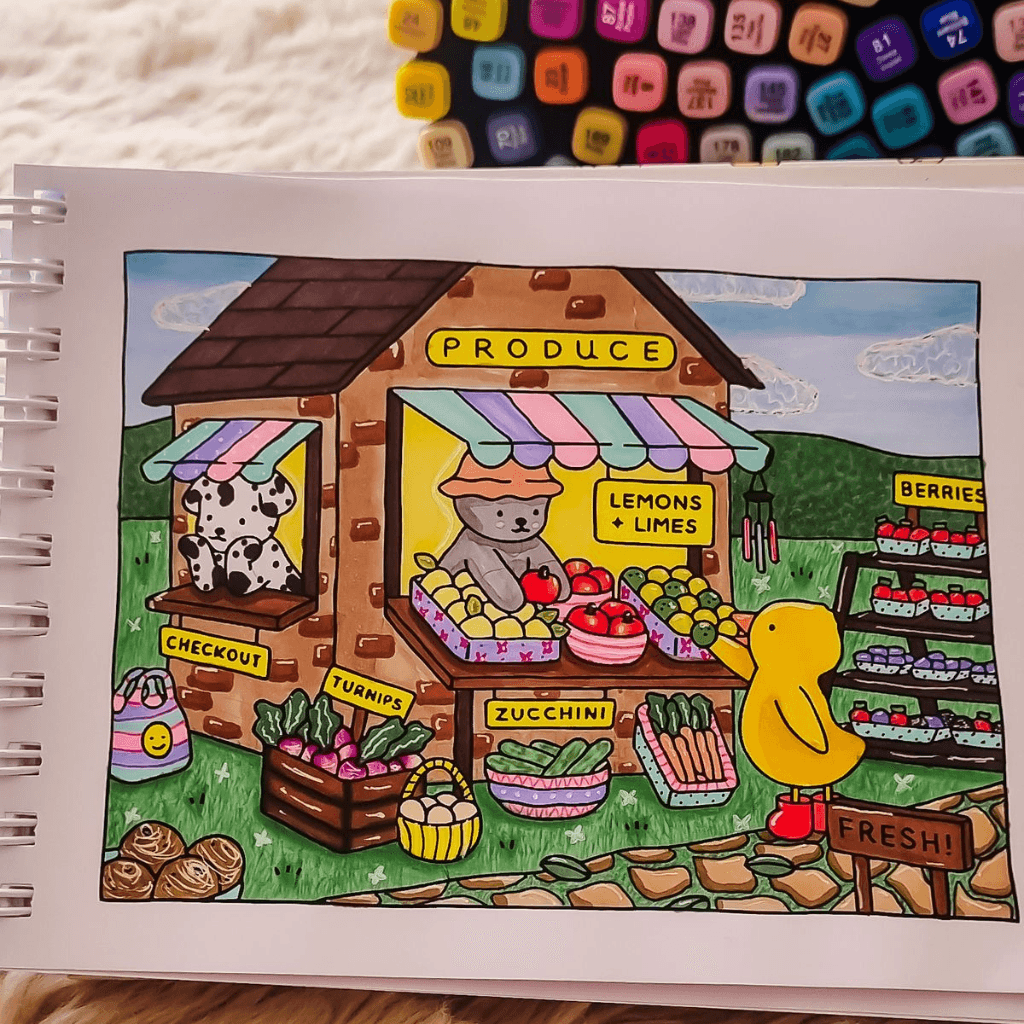Livro de Colorir BOBBIE GOODS Capa Dura - AZUL - UND