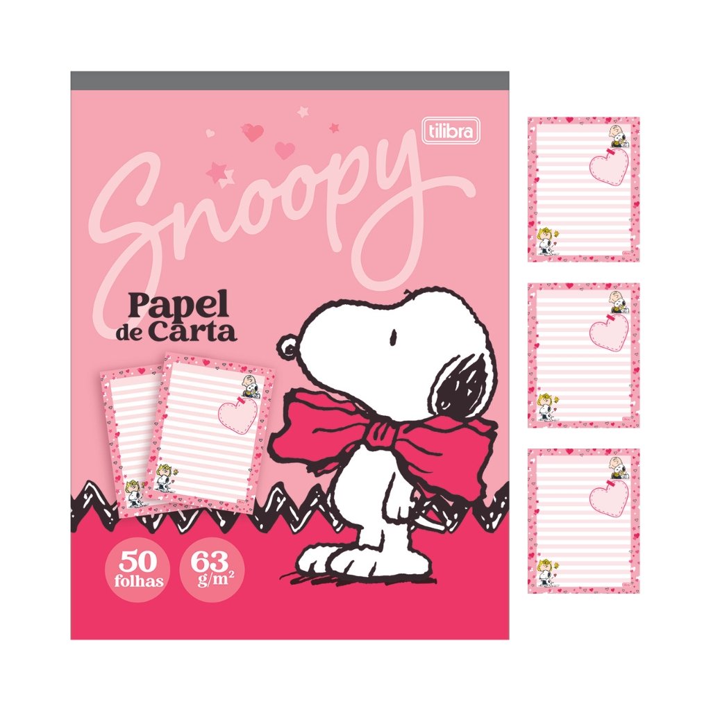 Caderno Colado Papel de Carta 50 fls SNOOPY - TILIBRA - UND