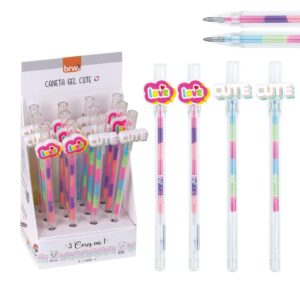 Caneta Esferográfica Gel Colorida Cute BRW