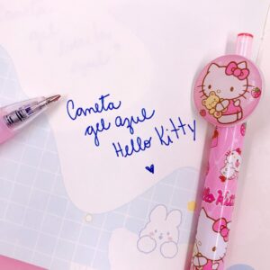 Caneta Clic Esferográfica Azul Hello Kitty - Pacote 4 Und