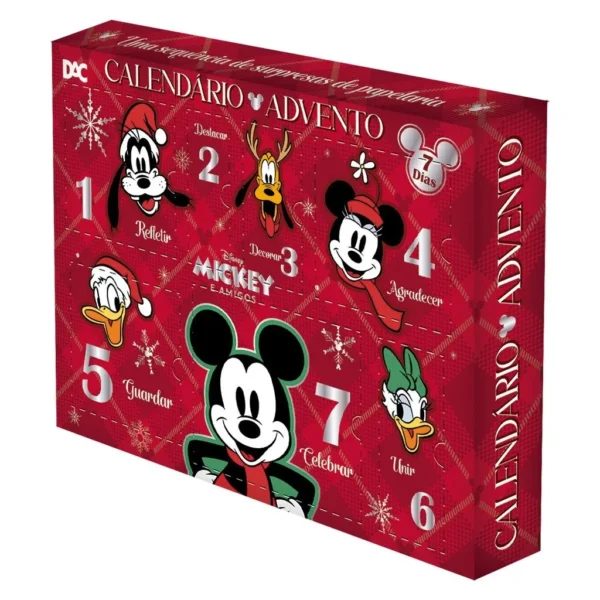 Calendário Advento Papelaria Surpresa Mickey e Amigos Disney - DAC