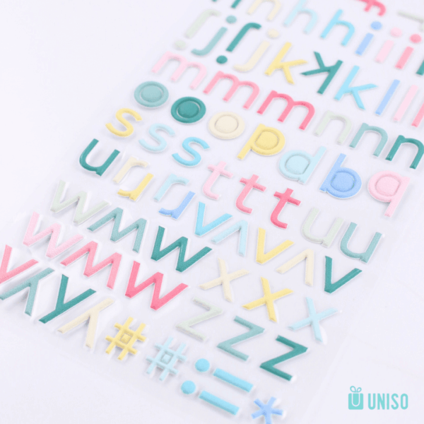 Cartela de Adesivos Lettering - UNISO - UND