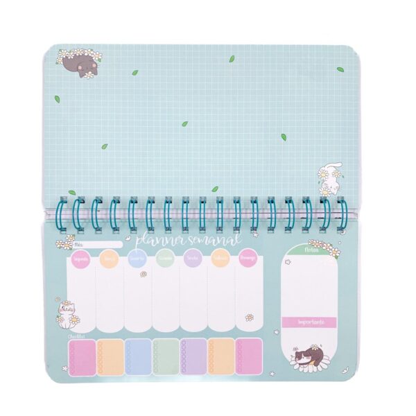 Planner de Mesa com Espiral Gatinhos 23,2x12,2cm