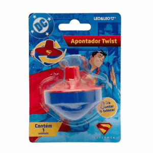 Apontador Twist c/ Depósito Superman - LEO E LEO - BLISTER 1 UND