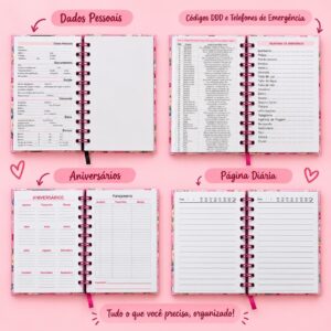Agenda Permanente Lacinhos 10,4x14,2cm 160 Fls - IMPORTADO - UND