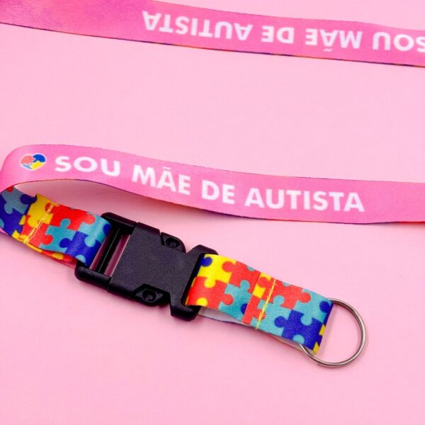 Cordão Estampado Mãe de Autista  c/ Encaixe Plástico - 1 Und