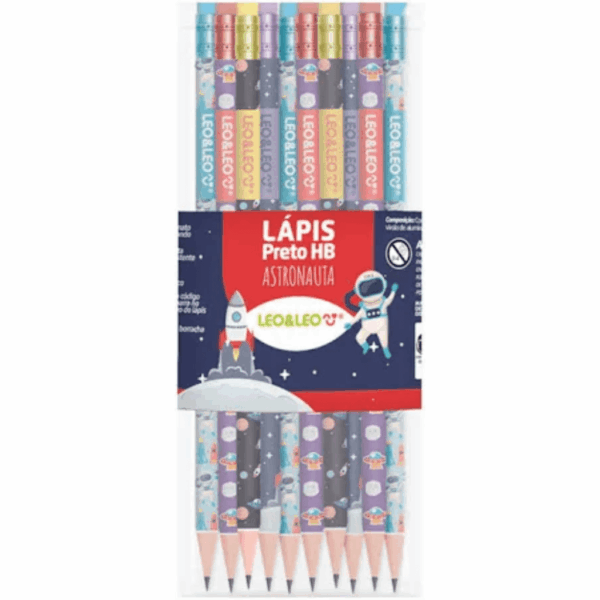 Lápis Hb c/ borracha Astronauta - LEO E LEO - 12 UND