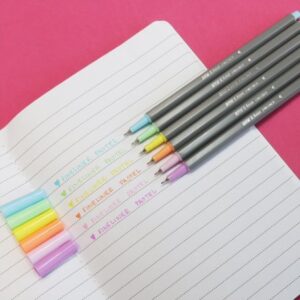 Caneta Hidrográfica Fineliner 0.4mm 6 Cores Pastel BRW
