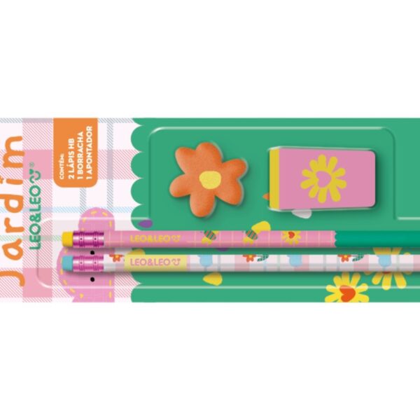 Kit Escolar Jardim 4 Peças LEO E LEO - BLISTER