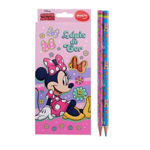 Lápis de Cor Minnie Mouse 12 Cores MOLIN - BLISTER