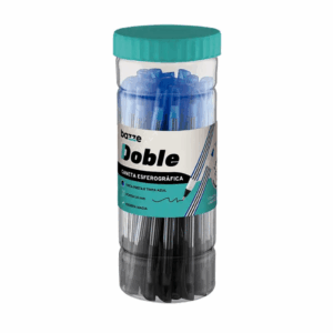 Caneta Esferográfica Doble Azul e Preto 1.0mm - TRIS BAZZE - POTE 24 UND