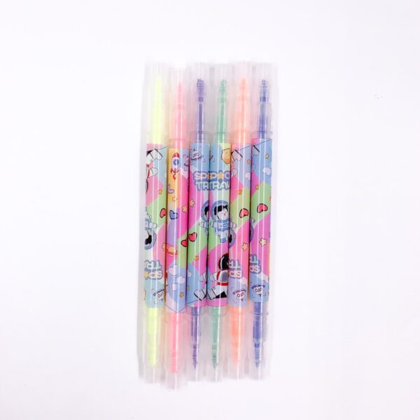 Marca Texto Neon 2 Pontas Astronauta - Blister 6 Und