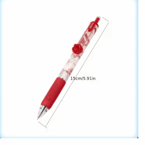 kit Caneta PREMIUM Flor Rosa 5 UND - IMPORTADO - BLISTER