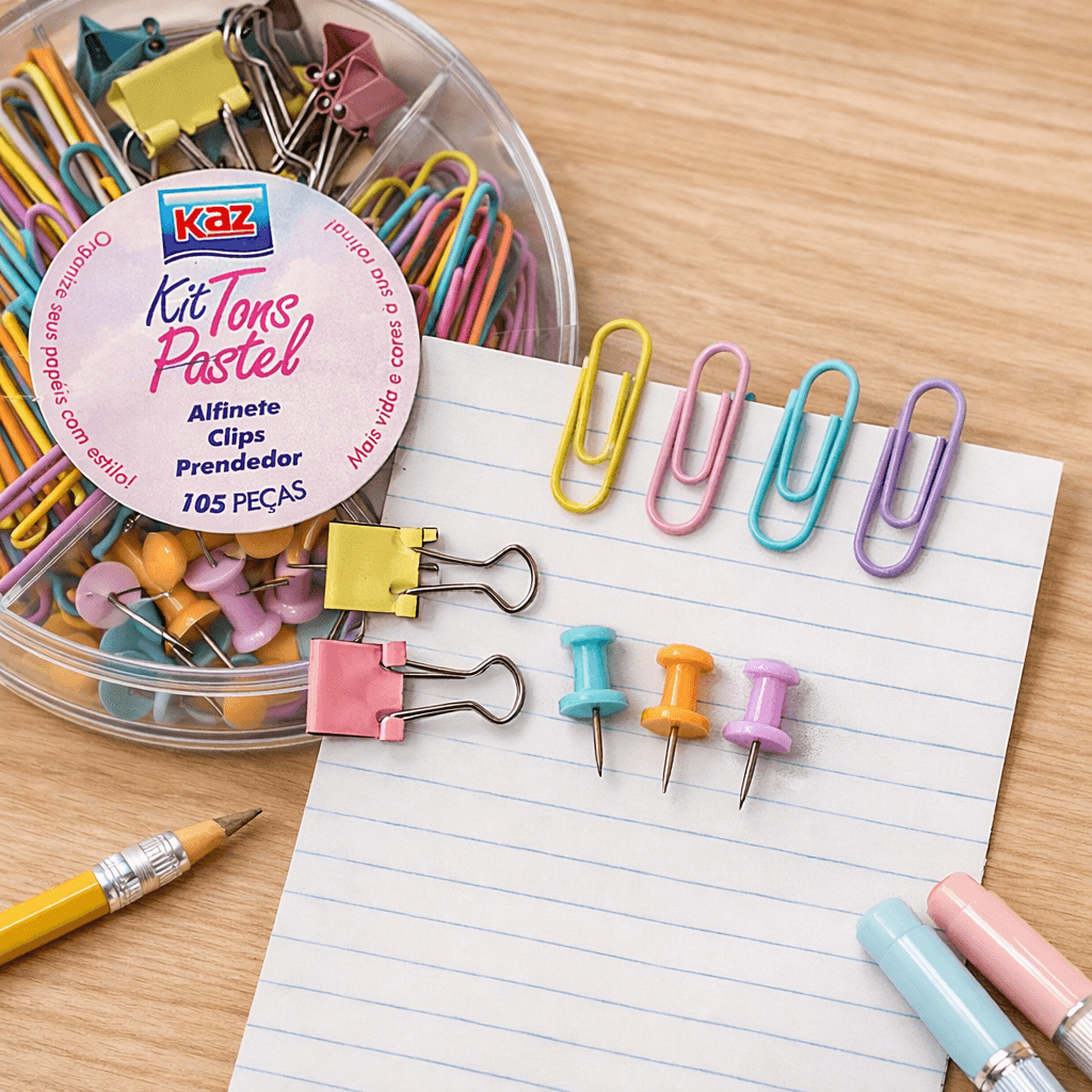 Kit Office Tons Pastel 105 Peças - KAZ - UND