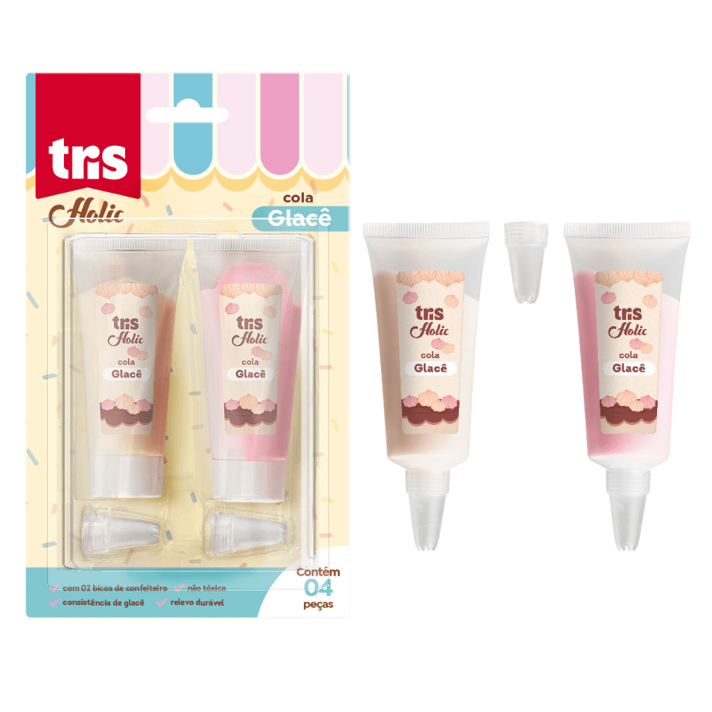 Cola Glacê Holic Docinhos Blister c/ 2 Peças - TRIS - CX 12 UND
