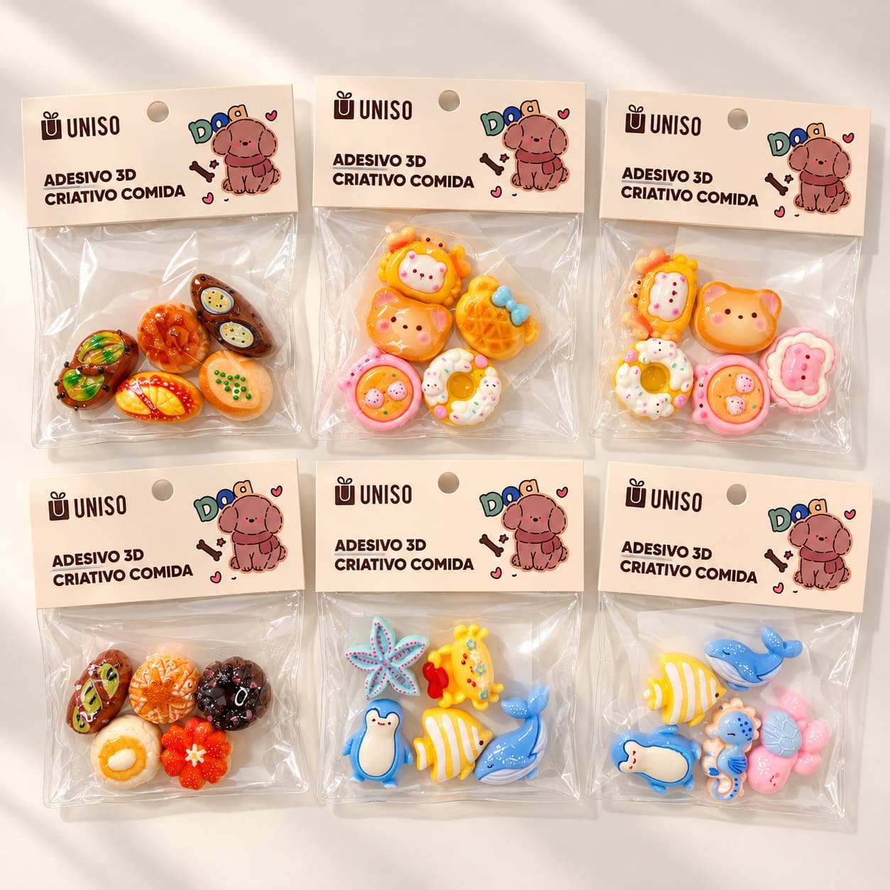 Adesivo 3D Criativo Fofuras 2x2cm - Uniso
