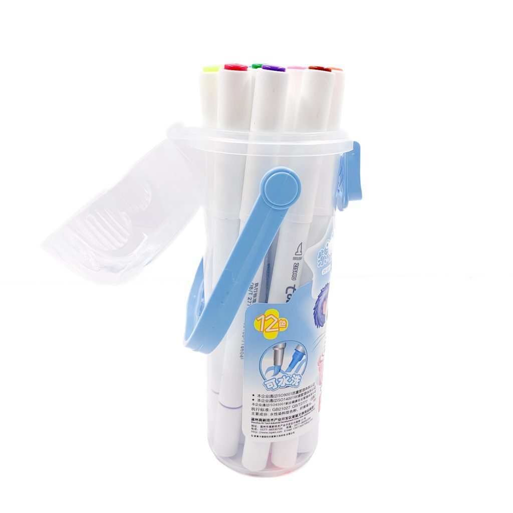 Caneta TOUCH + BRUSH Ponta Pincel - Marcador PARA COLORIR - POTE 12 CORES