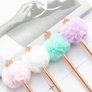 Caneta Metálica Luxo Pompom Coroa