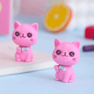 Borracha Fofa 3D Ponteira Gatinho - PACOTE 6 UND