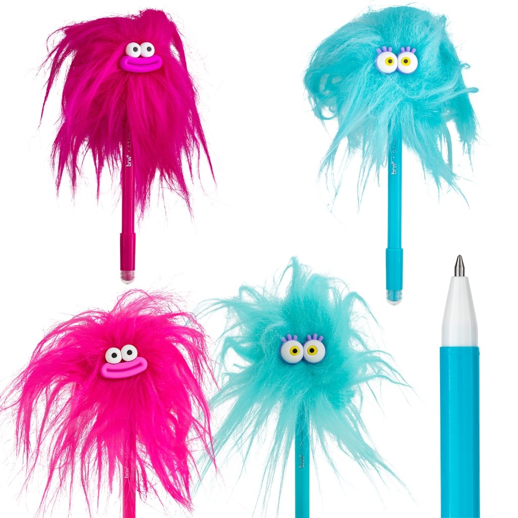 Caneta Esferográfica Gel Apagável 0,7 mm Cabeluda Crazy Fluffles - BRW - UND