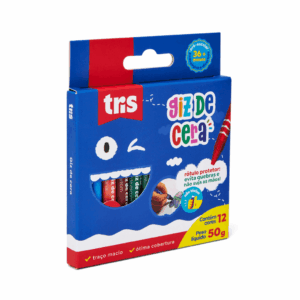 Giz De Cera Fino 12 Cores - TRIS - BLISTER