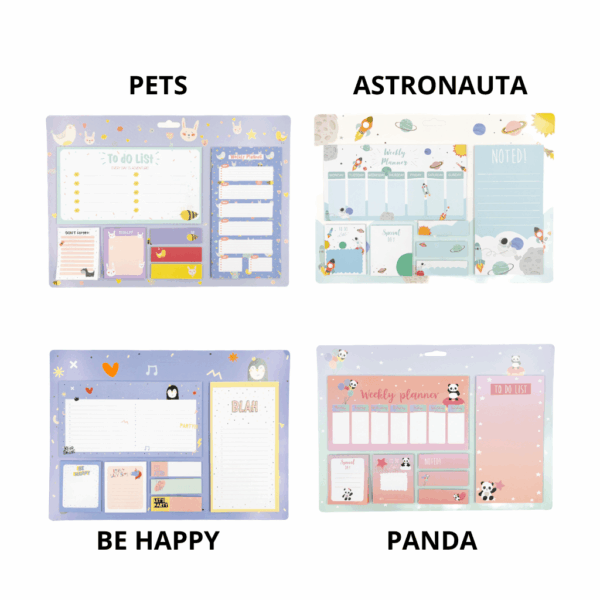 Kit Bloco de Notas Fofo Decorado 7 Blocos