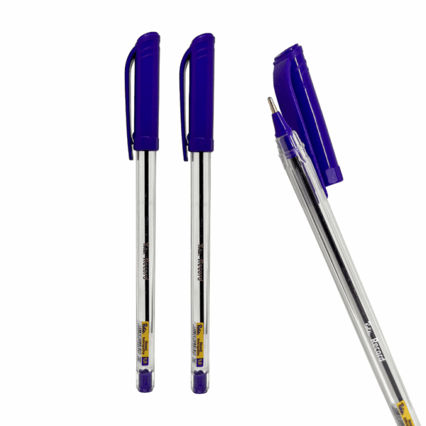 Caneta Esferográfica Transparente AZUL 1.0 mm Record - ROKE - BLISTER 3 UND