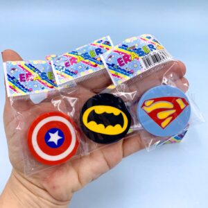 Borracha Fofa Escudo Super Heróis - 6 Und