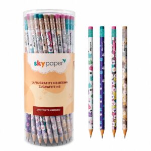 Lápis Grafite Hb c/ Borracha Pets - SKYPAPER - PACOTE 12 UND