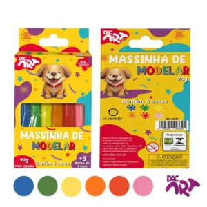 Massinha de Modelar 6 Cores - DAC ART - BLISTER