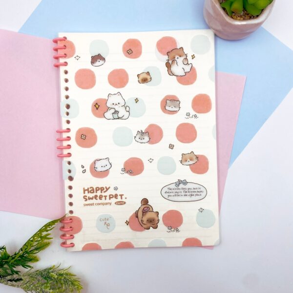 Caderno B5 Espiral Reposicionável Happy Cat 64 fls 17,8x25,2cm - IMPORTADO - UND