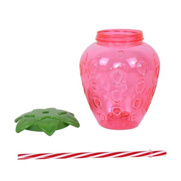 Copo Morango c/ Canudo 550 Ml