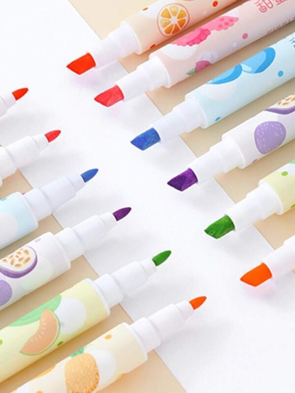 Marca Texto 2 Pontas Frutinhas c/ Cheirinho 6 Cores - BLISTER