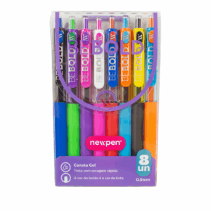Caneta Esferográfica BE BOLD MAX Gel Retrátil Sortida 0.5mm NEWPEN - BLISTER 8 UND