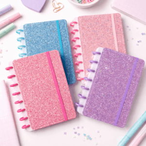 Caderno de Disco A5 Glitter 8 Discos - 15x21,2cm - 80 Fls - IMPORTADO - UND