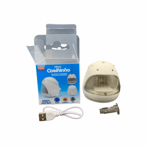 Apontador Elétrico Automático Lillows Coelhinho Branco KAZ - UND