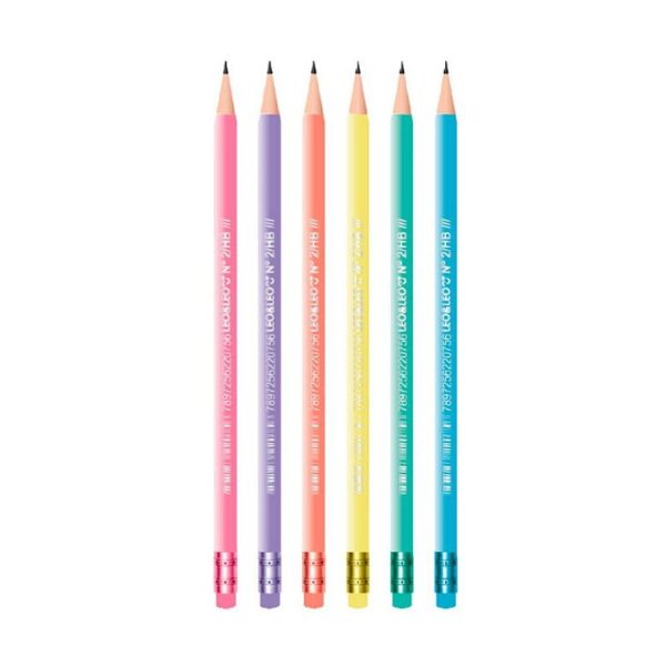 Lápis Hb c/ Borracha Perolado Pastel - LEO E LEO - POTE 72 UND