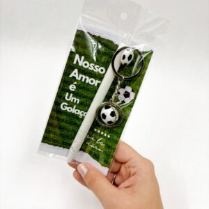 Kit Namorados Caneta Futebol + Chaveiro
