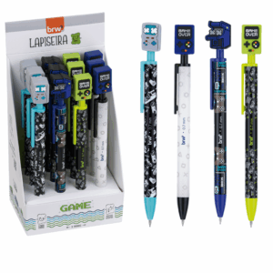 Lapiseira Plástica Divertida 0,7mm Game BRW - KIT 4 UND