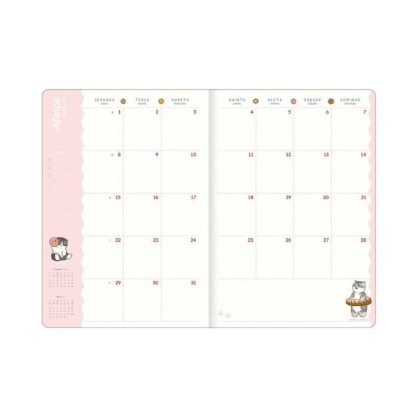 Planner 2027 Grampeado Gato Mofusand 17,8x25,4cm - TILIBRA - UND